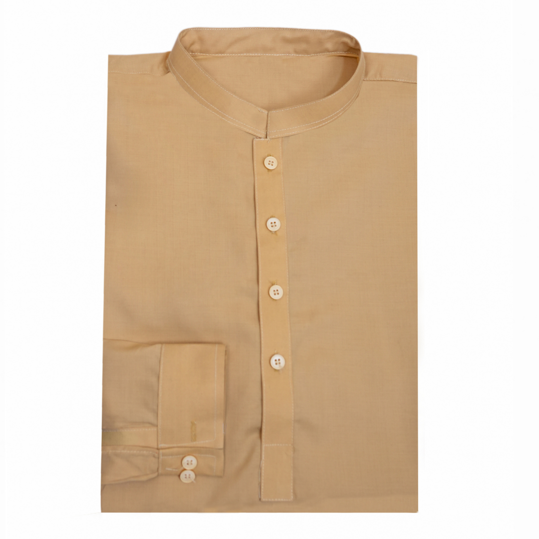 Light Brown Men’s Italian Boski Kurta – SHAH ROBE